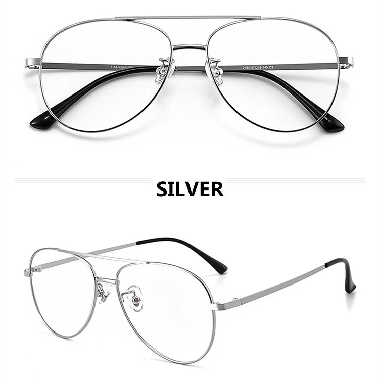 Pure Titanium Super Light Aviator Glasses Frame Large Men Pilot Decorative Eyewear Prescription Myopia Optical Eyeglasses