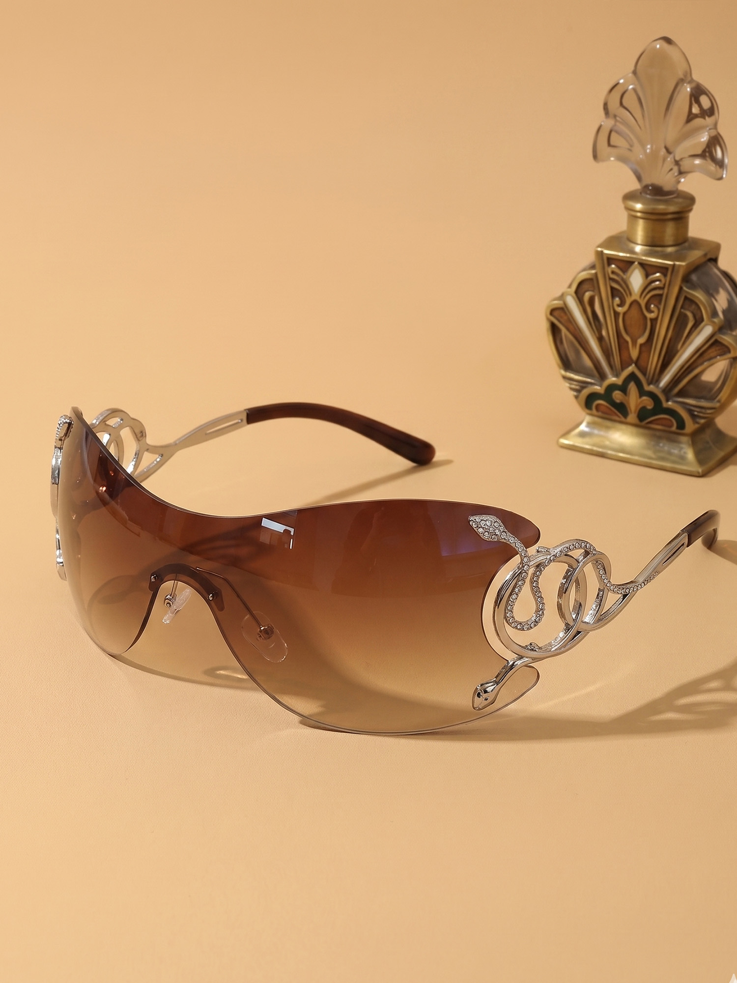 Western Cowboy &mdash; Toasted Chestnut Retro Aviator Y2K Boho Sunglasses