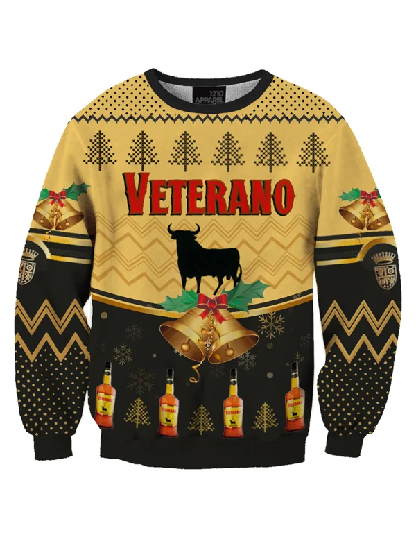Unisexbrandy Veterano 3D Print Fun Ugly Christmas Sweatshirt