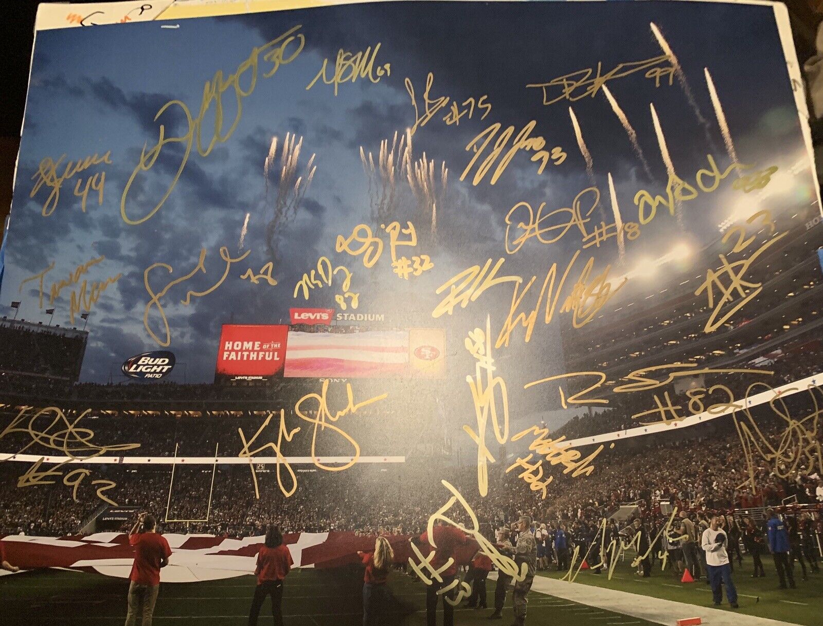 49ers Autograph Team Hand Signed 16x20 Photo Poster painting Pic Niners Beautiful