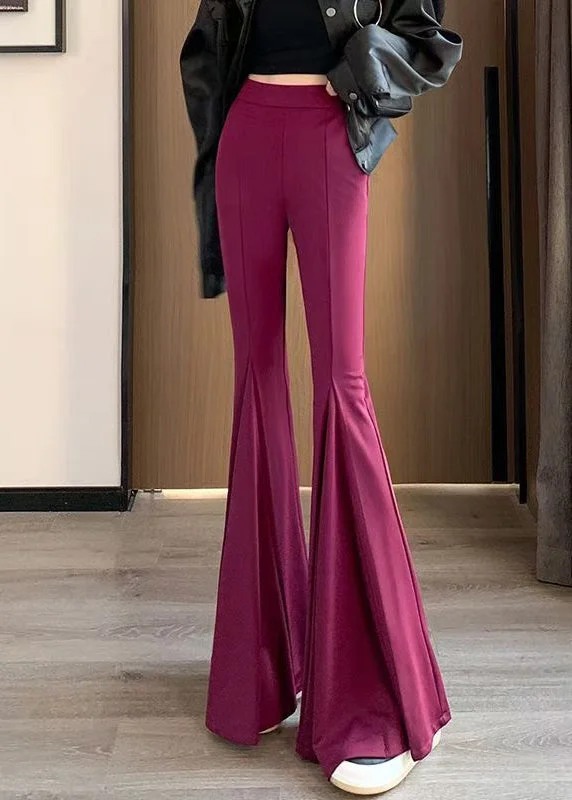 Fine Rose Silm Fit Spandex Flare Bottoms Pants Spring