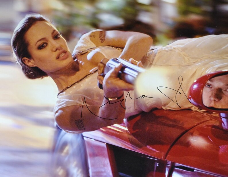 ANGELINA JOLIE SIGNED Poster Lara Croft: Tomb Raider Changeling Mr. & Mrs. Smith 16x 20 wcoa