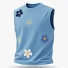 Men's Casual Surf-Style Tank Top With Floral Embroidery by Inlyline