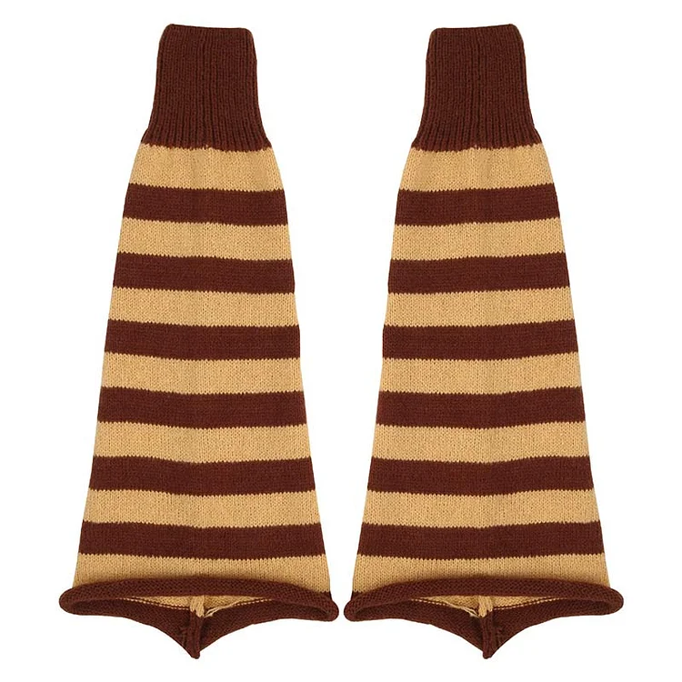 Pure Color Stripe Leg Warmers Socks - Modakawa Modakawa