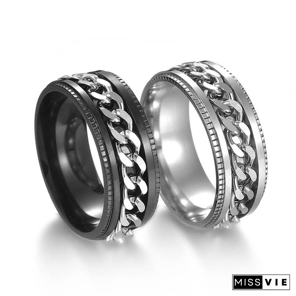 Men rings  Titanium steel rings for men  Stainless steel rings for women  Fashion rings  Rotatable rings