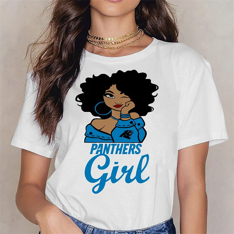 Carolina Panthers  Women's White Relaxed T-Shirt