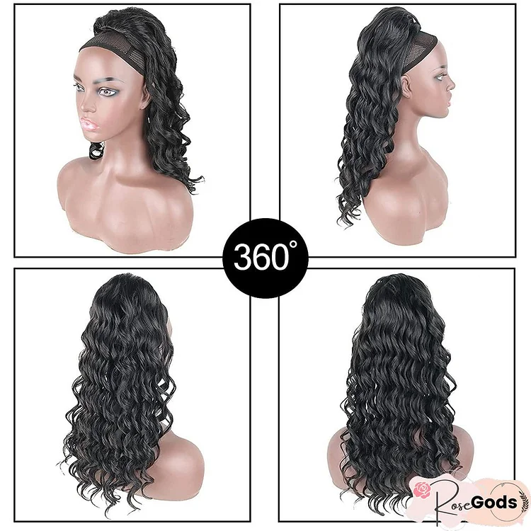 Long Curly Wig Female Drawstring Ponytail Connector