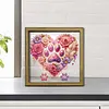 Diamond Painting Special Shaped Drill Dog Paws and Roses With Frame(22x22 CM)