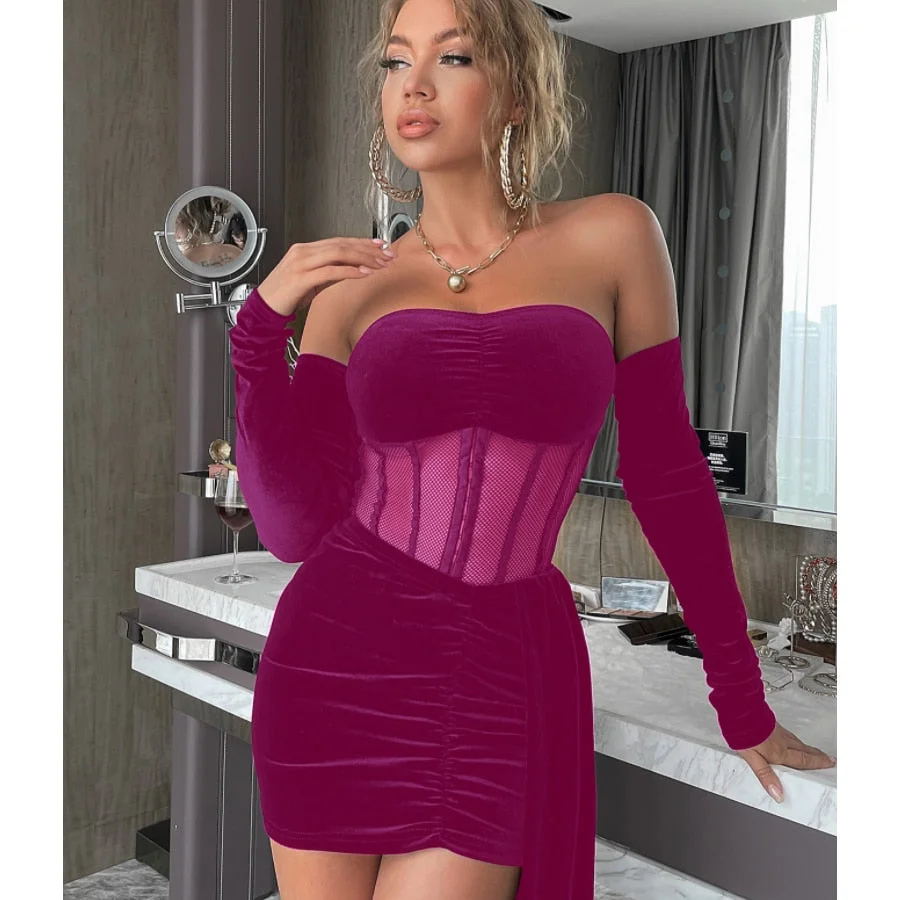 Weird Puss Sexy 2-Piece Sets Women Card Shoulder Strapless Tops+Irregular Tassel Mini Skirt Summer Trend Elastic Matching Suit