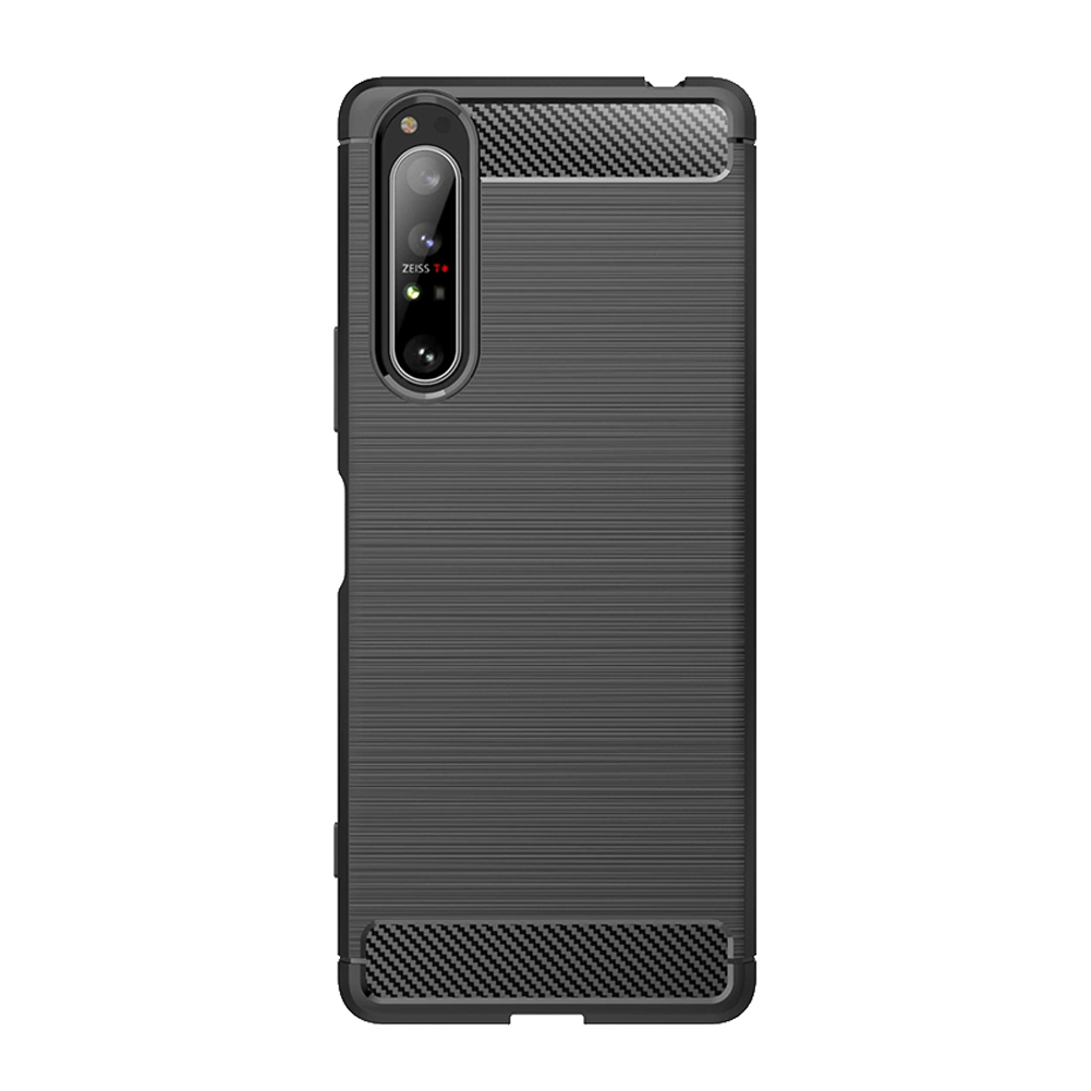 

Soft TPU Bumper Case for Sony Xperia 1 II Carbon Fiber Brushed Cover Black, 501 Original