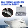 180Pcs Aluminum Crimping Loop Sleeve 6 Shape Double Hole Clamp Wire Crimp Sleeve