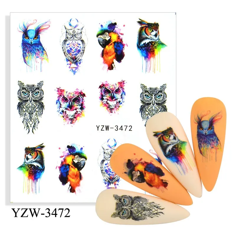 1 Sheet Human Face Nail Stickers And Decals 2021 Nail Art Decorations Set Geometric Pattern Dried Flowers Sliders For Nails Art-Nail Inspo