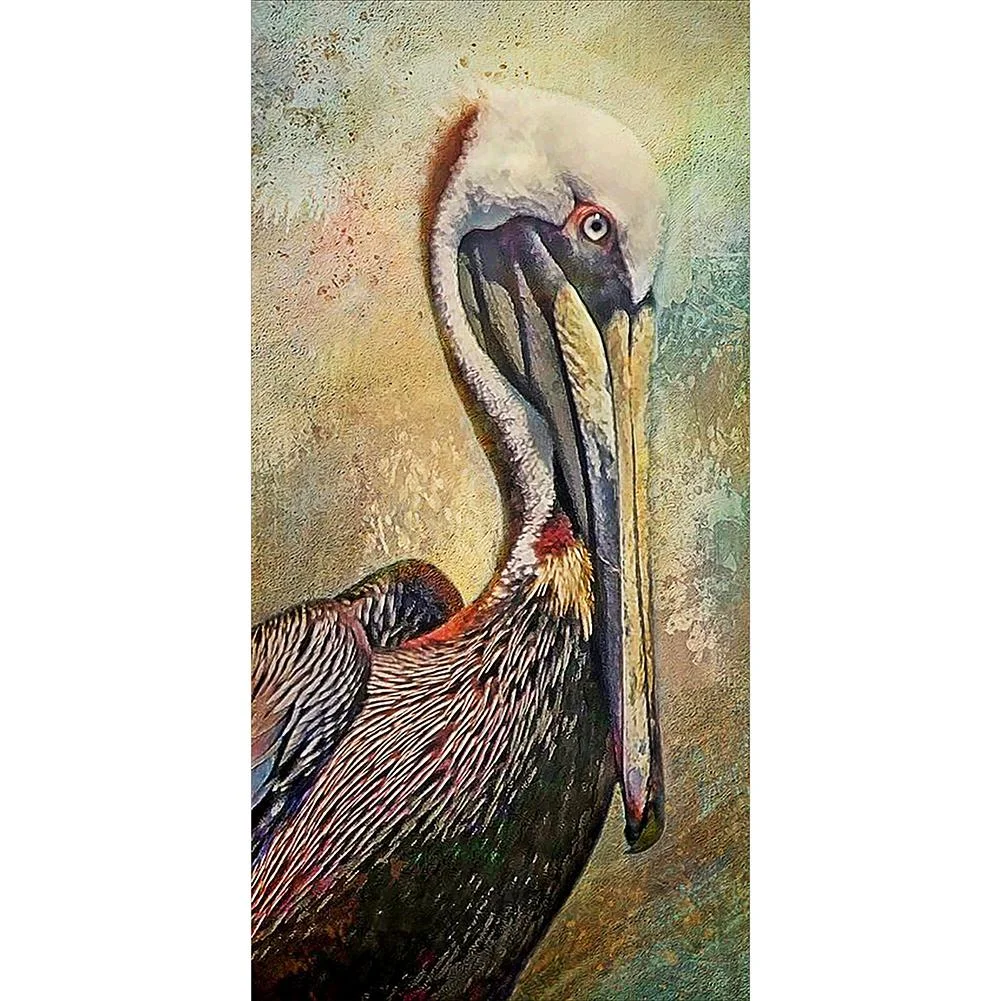 Big Size Round Diamond Painting - Brown Pelican