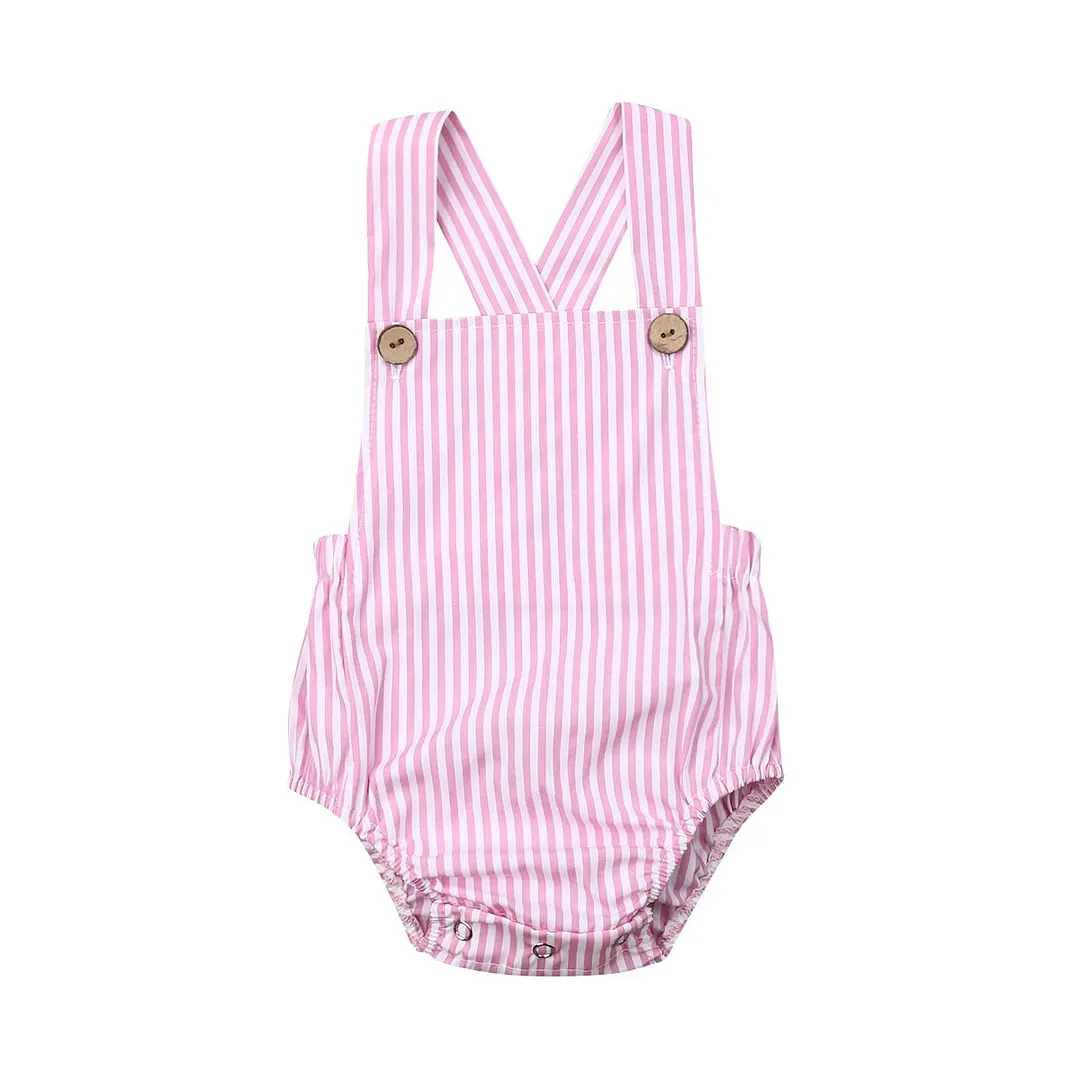 2019 Baby Summer Clothing 0-3Y Newborn Infant Baby Boy Girl Cotton Bodysuit Striped Solid Casual Jumpsuit Outfits Sunsuit