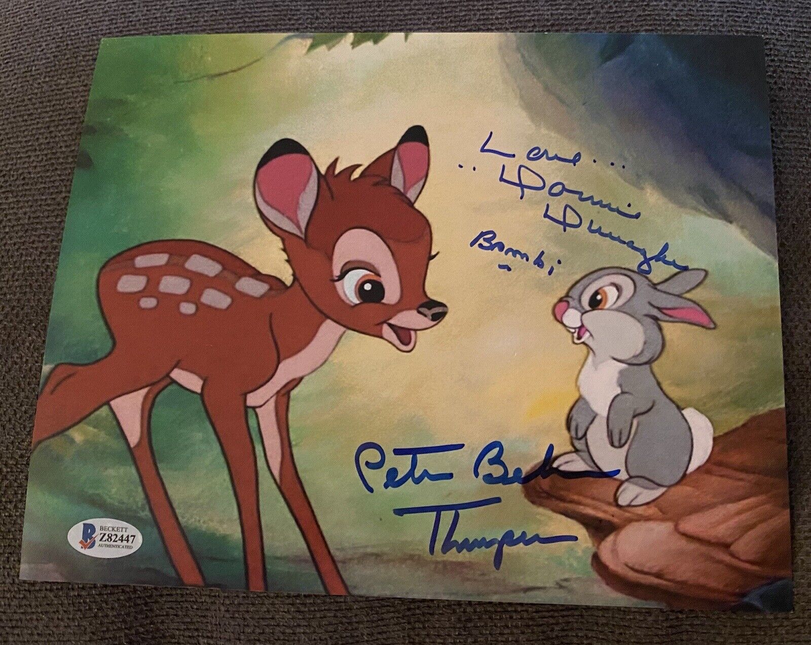 Bambi & Thumper Donnie Dunagan & Peter Behn Signed Autographed 8x10 Photo Poster painting