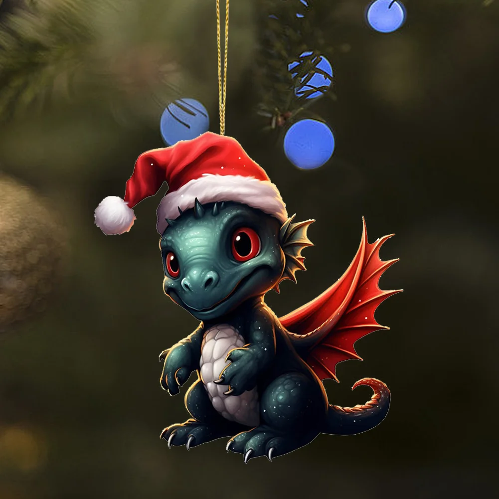 Statue Of Baby Dragon Acrylic Handmake Dinosaur Figurines Cartoon (Dark Grey)