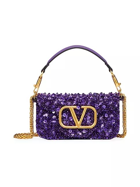 Valentino Garavani Small Loc&ograve; Shoulder Bag With 3D Embroidery
