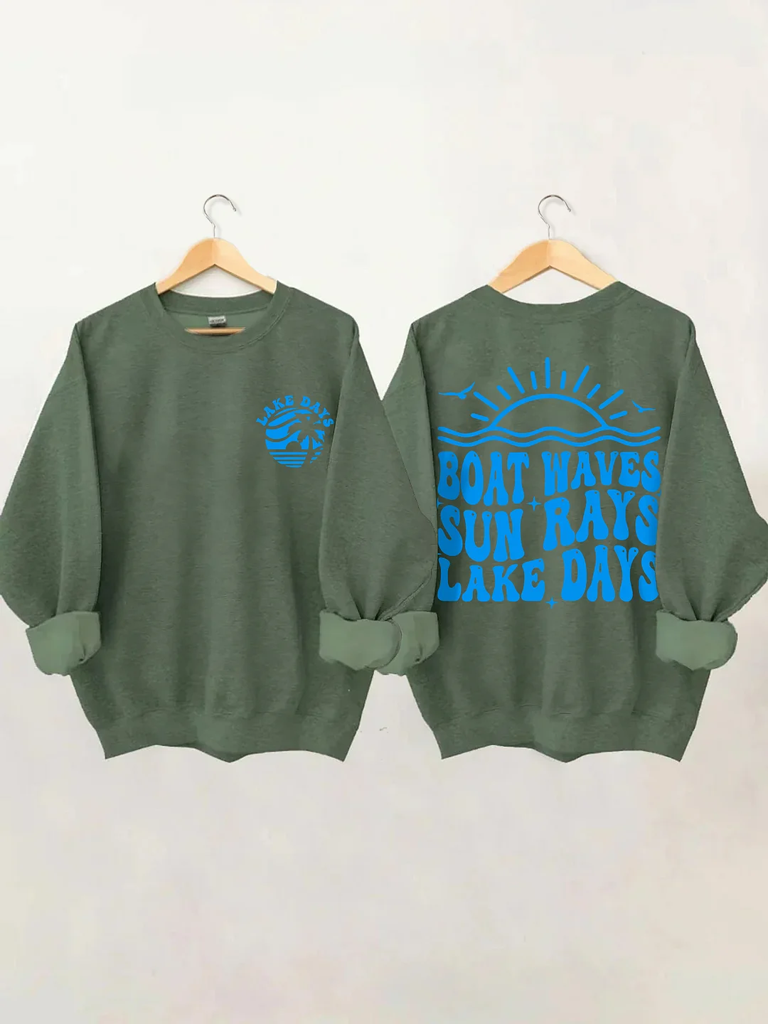 Boat Waves Sun Rays Lake Days Sweatshirt