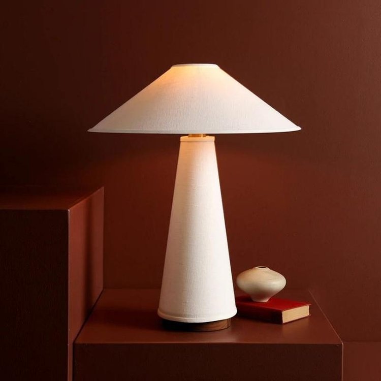 Linen Mushroom Table Lamp - Appledas