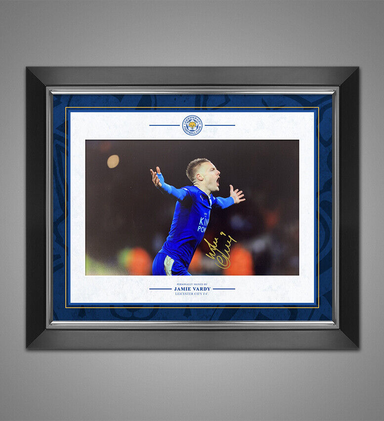 JAMIE VARDY Signed & Framed 12X8 Photo Poster painting Leicester City F.C. COA AFTAL (A)