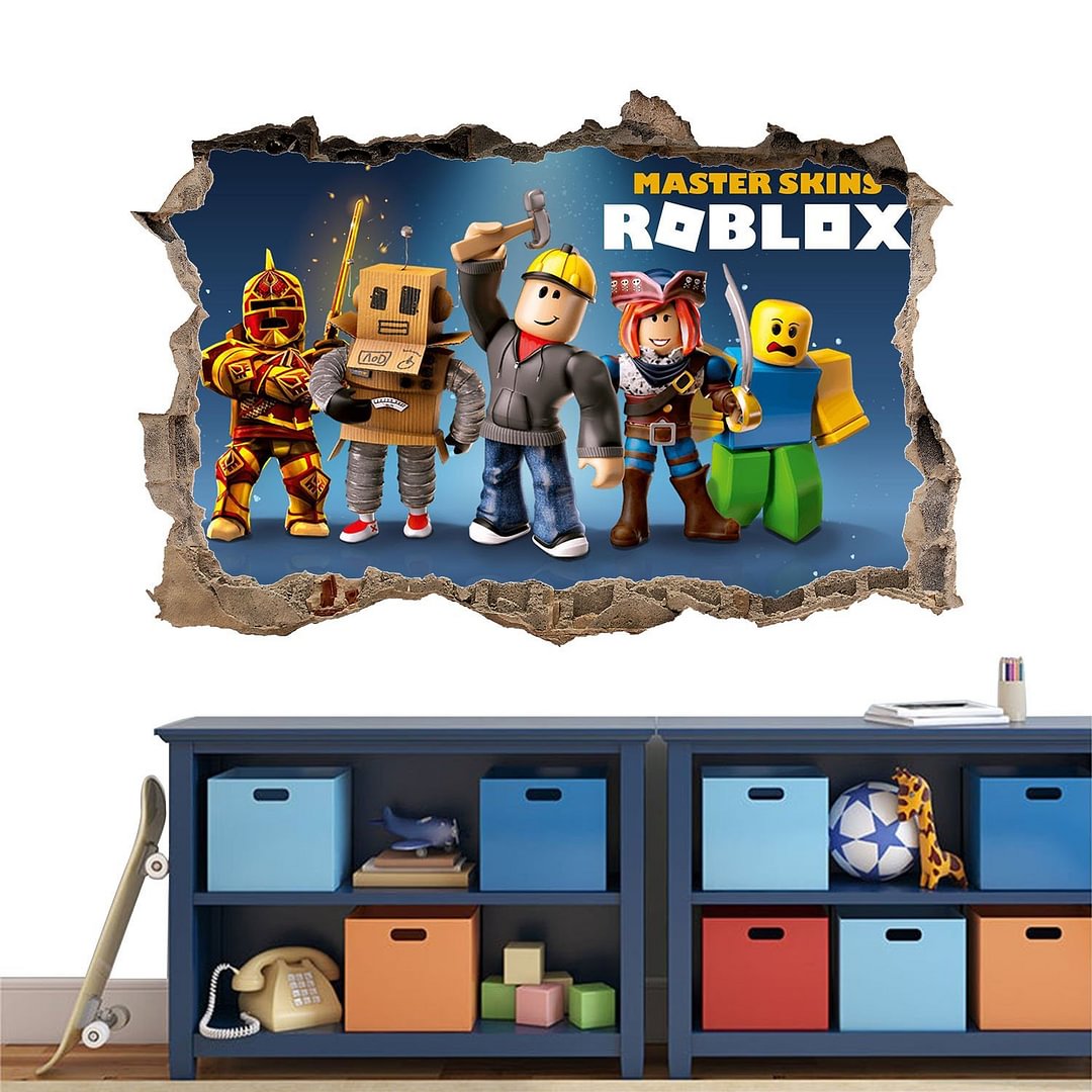 Roblox Wall Sticker Smashed Wall Decal Kids Adults Bedroom Living Room Decoration