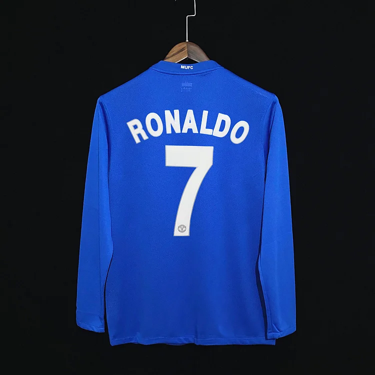 Manchester United Cristiano Ronaldo 7 Retro Langarm Away Trikot 2007-2008