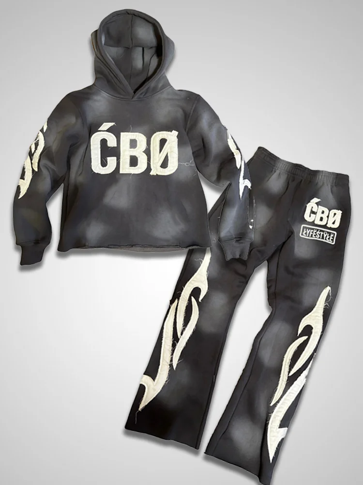 Sports Suit Hooded Sweatshirt, Sweatpants Sets