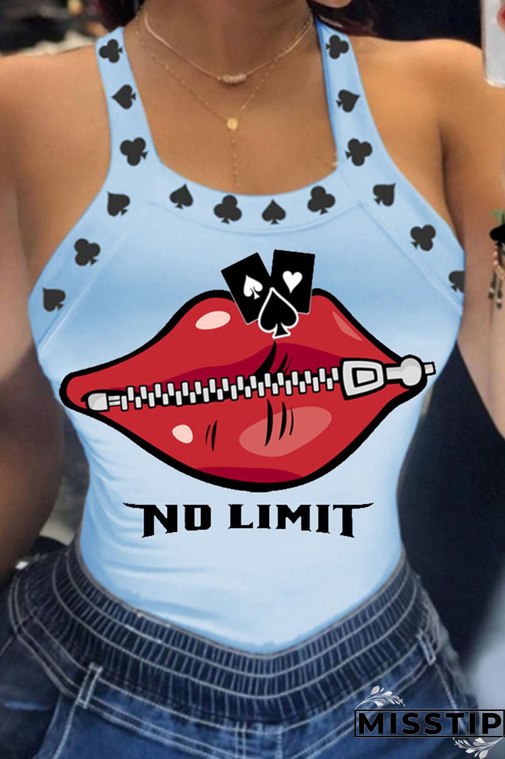 Cream White Casual Street Print Patchwork U Neck Tops