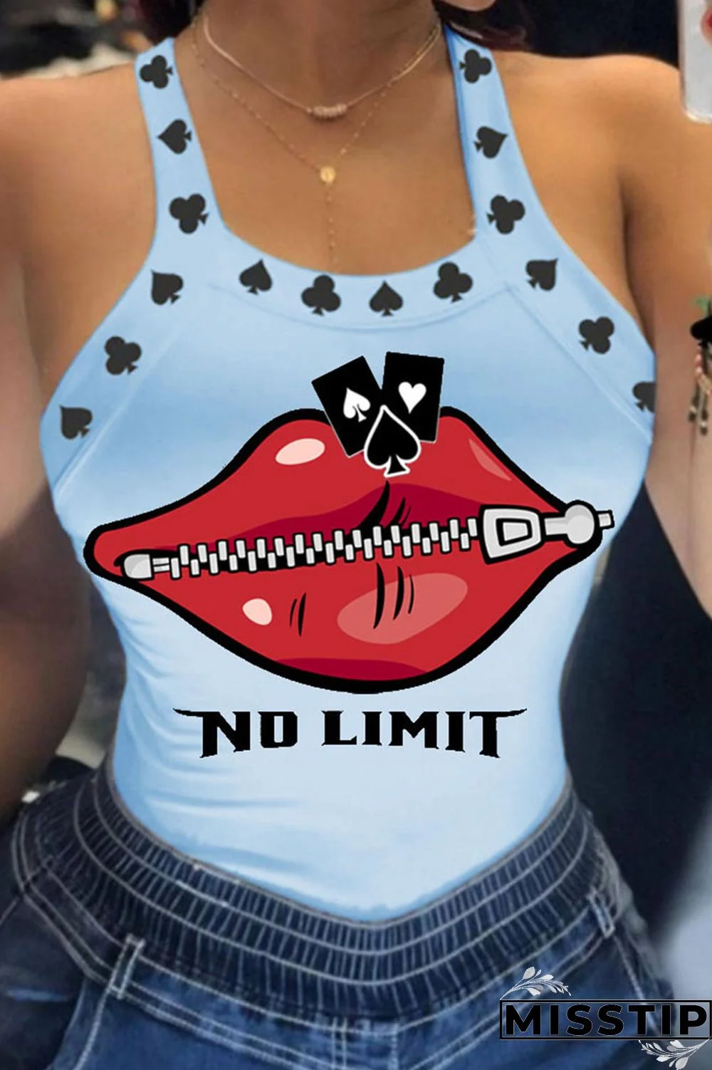 Cream White Casual Street Print Patchwork U Neck Tops