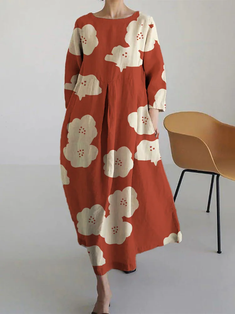 Women's Casual Simple Flower Print Dress