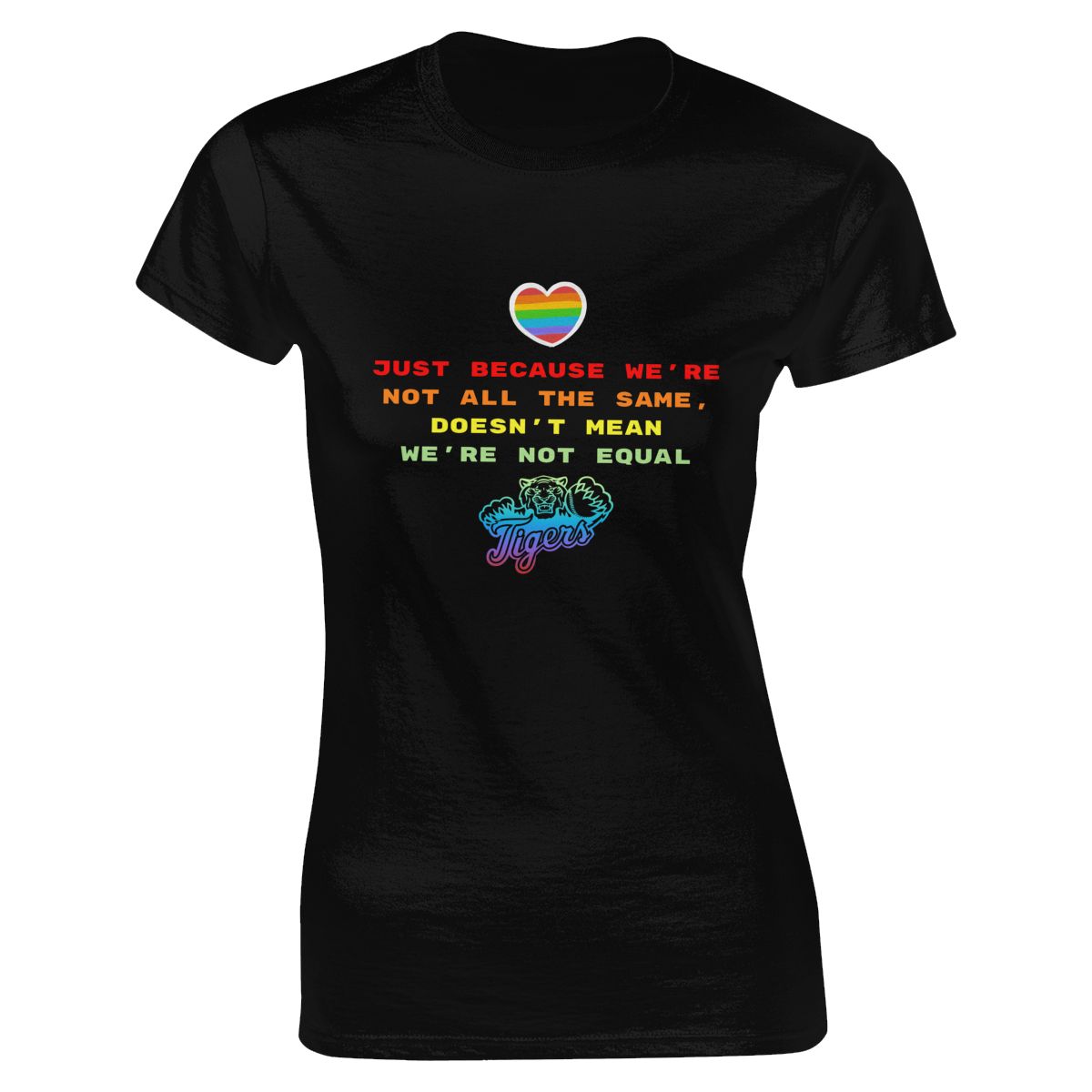 Detroit Tigers Rainbow Awareness Raising Women's Soft Cotton T-Shirt