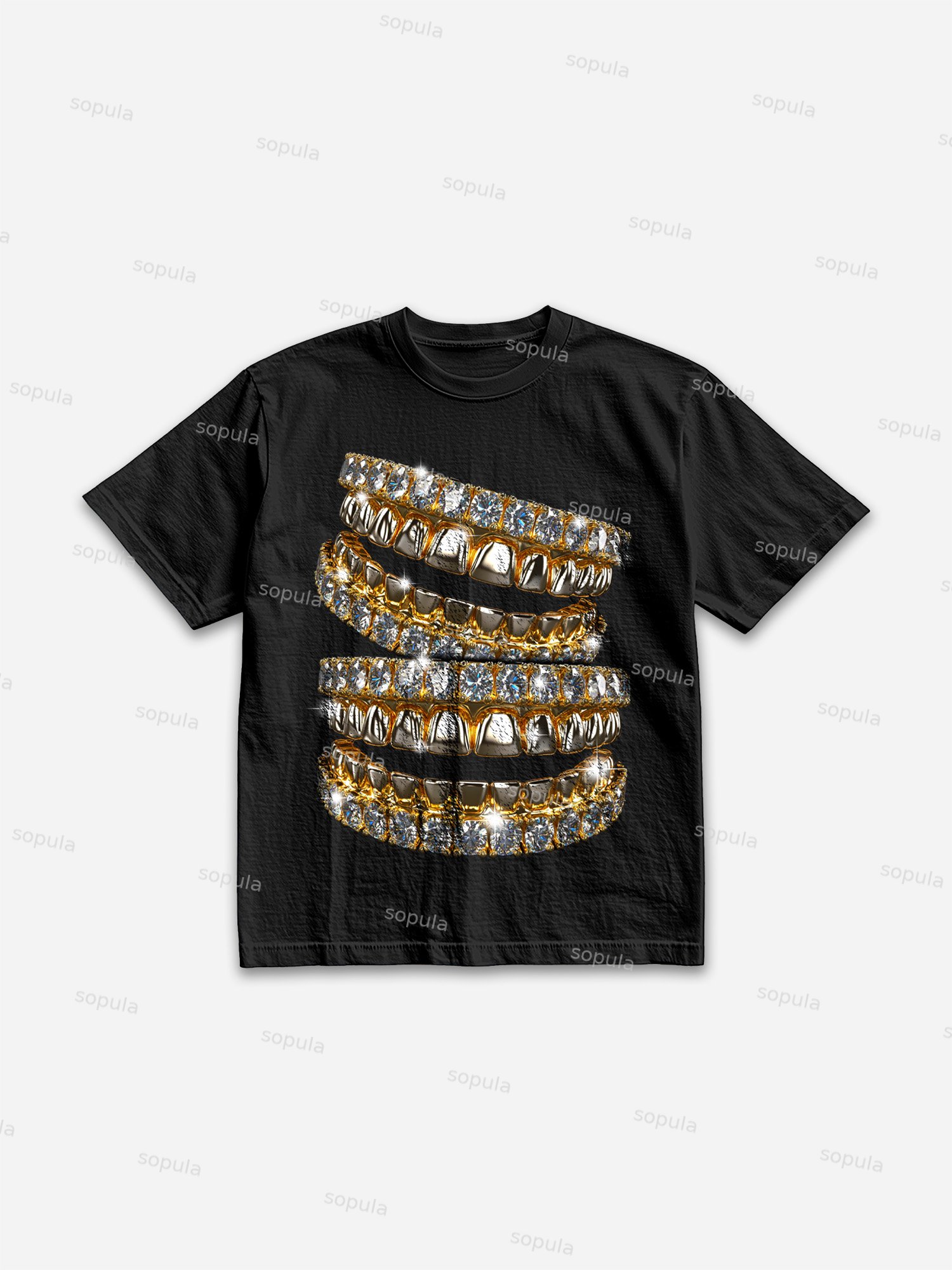 Street Diamond Jewelry Braces Graphic Cotton T-shirt - Sopula｜Premium Graphic Tees & Graphic Clothing