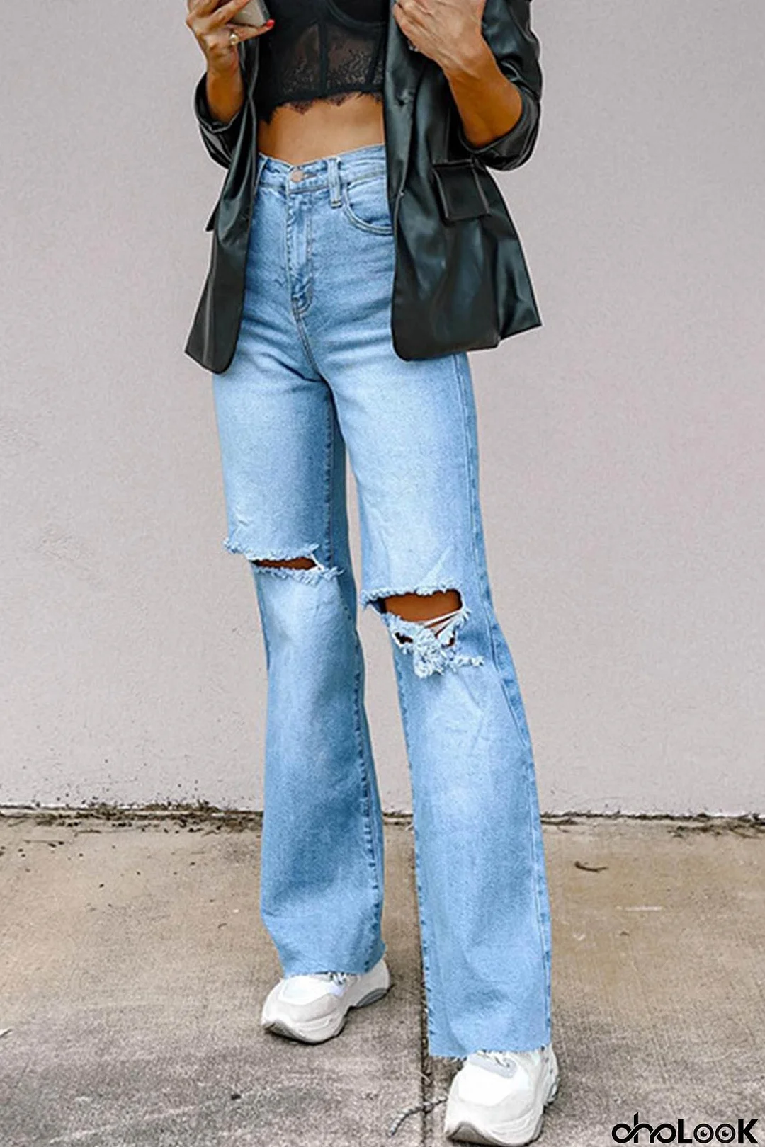 High Rise Distressed Jeans