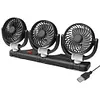 3 Head Electric Car Fan 2 Speeds Auto Air Circulation Fan for Home Desk Office