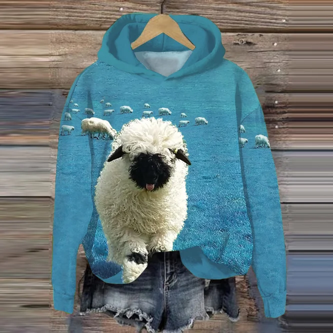 Greetings From The Stray Sheep Graphic Casual Cozy Hoodie