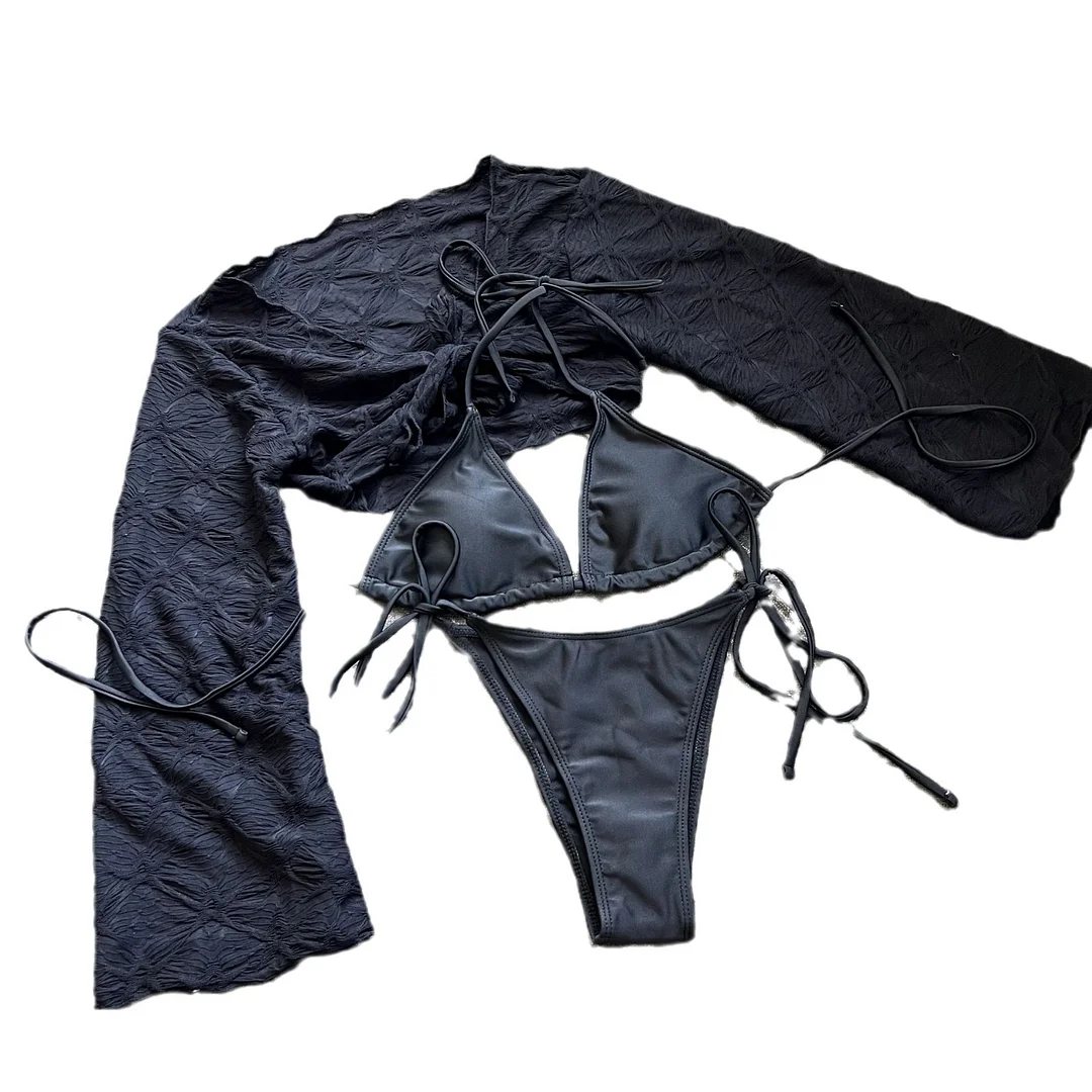 Uveng 2023 New Special Mesh Three-Piece Swimsuit Sexy Bikini