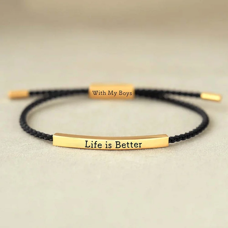 Life is Better With My Boys Tube Bracelet Verceri
