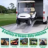 [US Local Warehouse] 2PCS 7.3ft Aluminum Motorcycle Ramp for Pickup Trucks ATVs Lawn Mowers Folding Dirt Bike Loading Ramp with Load Straps Truck Ramps