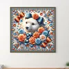 Diamond Painting -DIY Round Drill Flowers White Bear