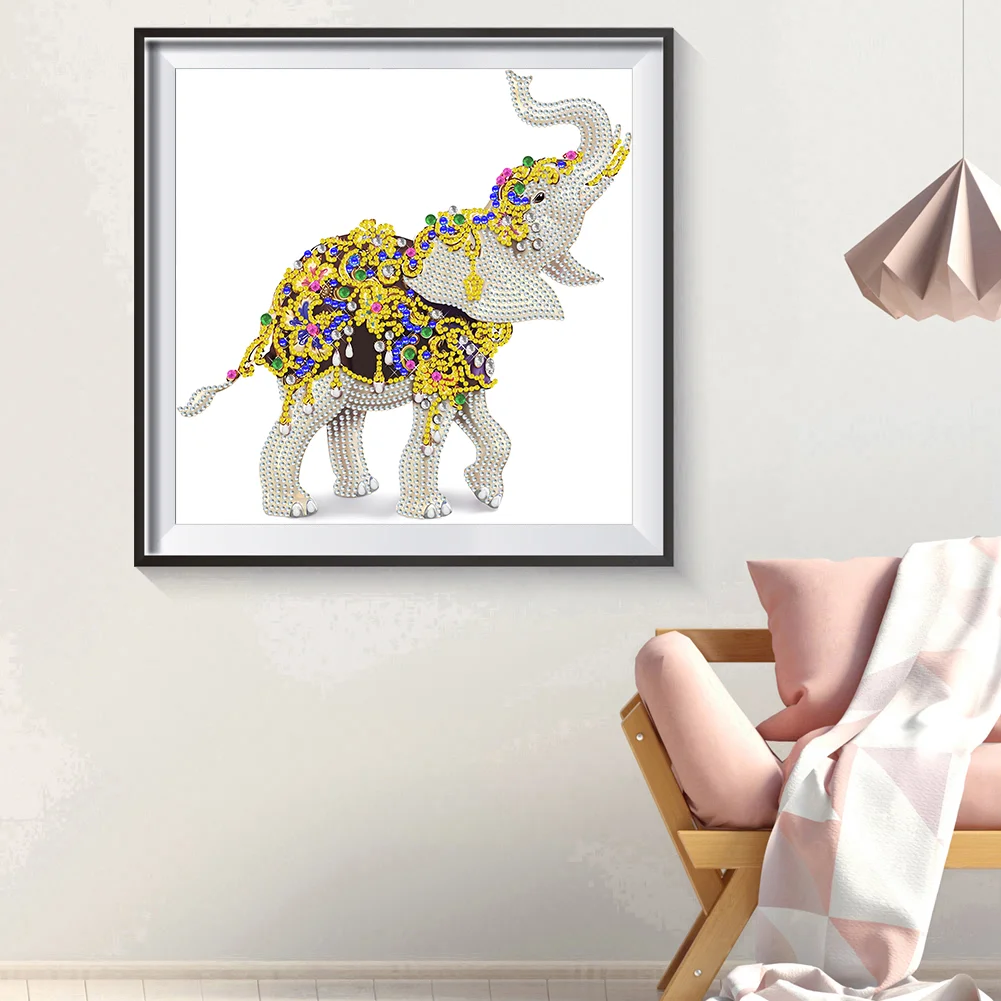 Diamond Painting - Partial Special Shaped Drill - Elephant(30*30cm)