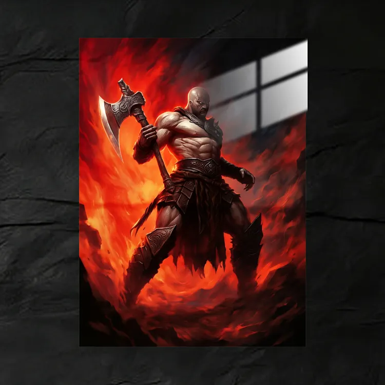 GodofWar Kratos Furious AnimetalPoster | Premium Anime Metal Wall Art