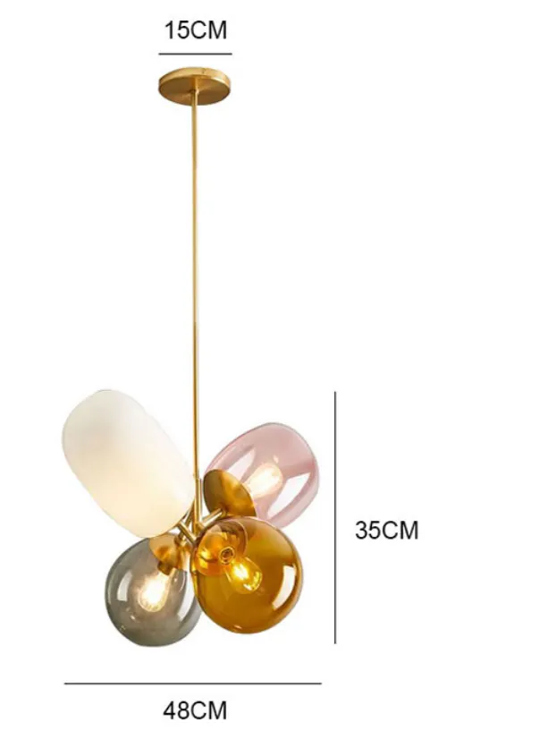 Nordic personality color bubble ball glass chandelier creative simple ...