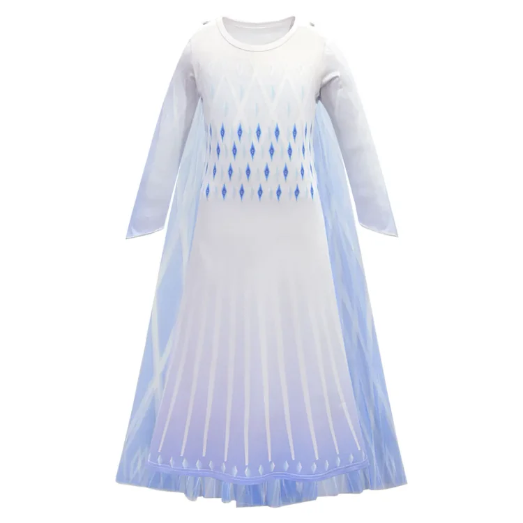Kids Children Frozen Queen Elsa White Dress Outfits Cosplay Costume Halloween Carnival Suit
