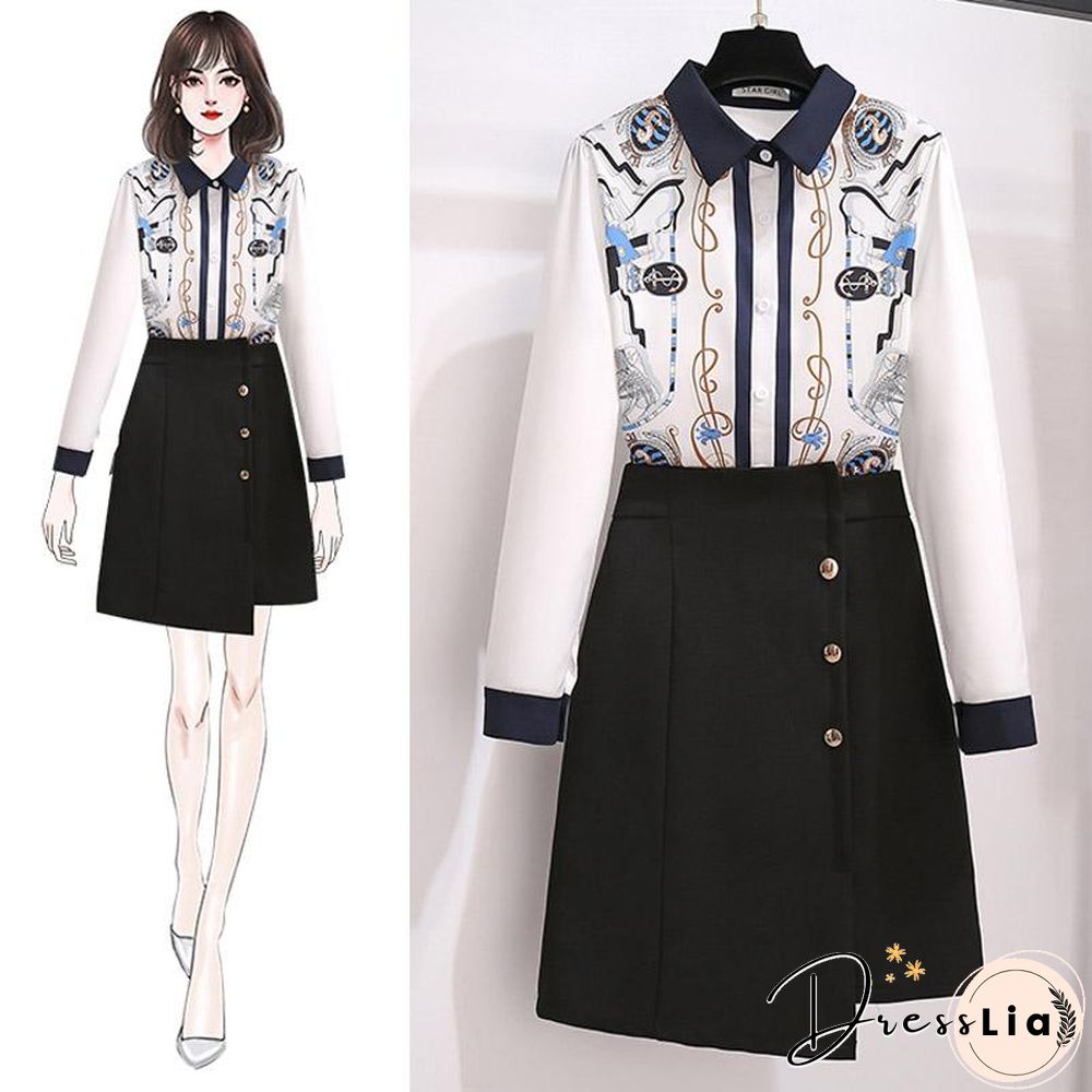 French White Blouse+Chic Skirt P12065