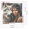 (40*40cm)Indian Beauty Wolf - Full Round Drill Diamond Painting
