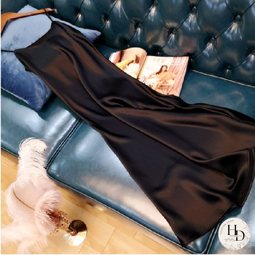 Ordfree Summer Women Long Satin Slip Dress Spaghetti Strap Elegant Lady Sexy Satin Party Dress S-4XL