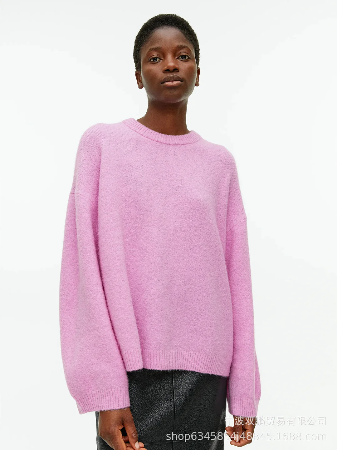 Athvotar Athvotar Soft-Gried Gray Sweater Woman 2025 Autumn And Winter Loose Thick Sheep Velvet Collar Knitted Shirt