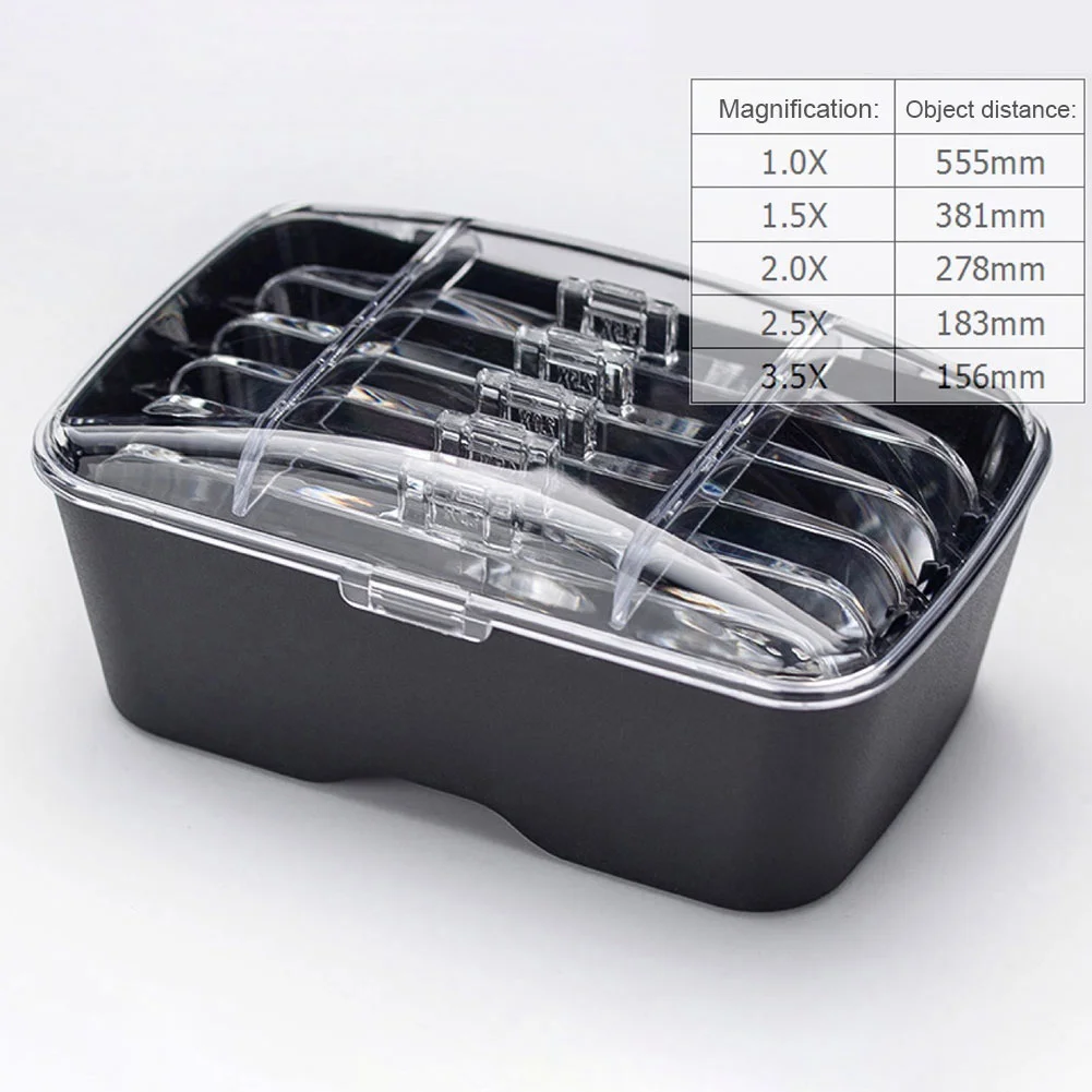 Magnifying Glasses Loupe Headband Magnifier with LED Light Jeweler Tools