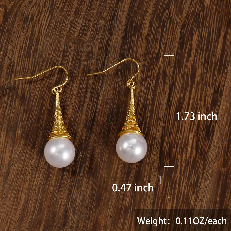 zinc alloy hook drop earrings   pearls pendant elegant earrings for women ear cartilage piercing jewelry 3