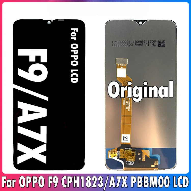 6.3inch Original For Oppo F9 Pro F9 CPH1823 LCD Display Touch Screen Digitizer Assembly For Oppo A7X LCD Replacement With Frame